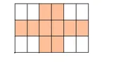 Rectangle en bandes colorées Rectangle découpé en bandes verticales et horizontales en partie colorées en orange — exercice de maths en CM2 sur les fractions