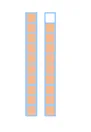 Deux bandes de dix cases, figure c Deux bandes de dix cases, la première entièrement colorée et la seconde en partie — exercice de maths en CM2 sur les fractions décimales, figure c