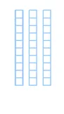 Trois bandes de dix cases à colorier Trois bandes de dix cases à colorier pour représenter vingt-sept dixièmes — exercice de maths en CM2 sur les fractions décimales, figure c