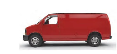 Fourgon rouge utilitaire Fourgon rouge de transport de marchandises vu de côté — exercice de maths en CM2 sur les opérations avec nombres décimaux et masses