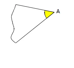 Angle  de référence Angle  jaune de sommet A servant de référence — exercice de maths en CM2 sur les angles et la comparaison d'angles