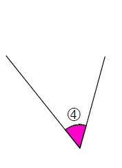 Angle ④ rose Angle ④ rose dont le sommet est en bas, à comparer à l'angle  — exercice de maths en CM2 sur les angles