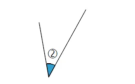 Angle ② bleu étroit Angle ② bleu étroit tracé entre deux demi-droites, à classer — exercice de maths en CM2 sur les angles