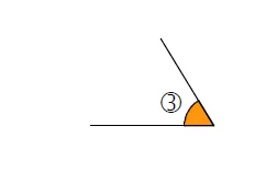 Angle ③ orange Angle ③ orange dont un côté est horizontal, à classer — exercice de maths en CM2 sur les angles