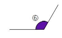 Angle ⑥ violet obtus Angle ⑥ violet ouvert dont un côté est horizontal, à classer — exercice de maths en CM2 sur les angles