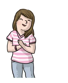 Zoé Zoé, fillette aux cheveux châtains avec un pull rayé rose, bras croisés — exercice de maths en 6ème sur segments, droites et constructions