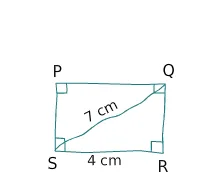 Rectangle PQRS Rectangle PQRS tracé à main levée avec SR = 4 cm et diagonale de 7 cm — exercice de maths en 6ème sur les polygones et les constructions