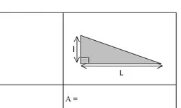 Triangle rectangle gris Triangle rectangle gris de base L et de hauteur l — exercice de maths en 6ème sur la formule de l'aire du triangle