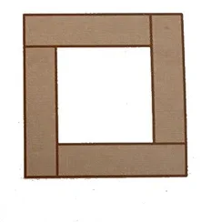 Table avec trou carré central Table formée de quatre planches autour d'un trou central carré pour la plaque de verre — exercice de maths en 6ème sur l'aire d'un carré
