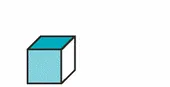 Cube unité de volume Petit cube bleu turquoise représentant 1 unité de volume — exercice de maths en 6ème sur le volume de solides