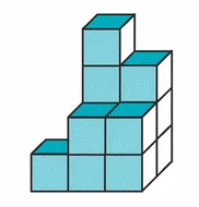 Solide c en cubes Solide c empilement de cubes bleu turquoise à dénombrer — exercice de maths en 6ème sur le volume en unités de volume