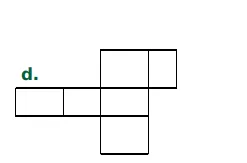 Patron d de six rectangles Patron d constitué de six rectangles alignés sur une rangée avec deux rectangles, à identifier ou non comme patron de cube en 6ème sur les volumes