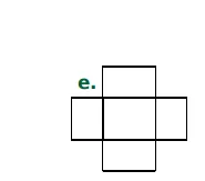 Patron e de six rectangles Patron e constitué de six rectangles en croix, à identifier ou non comme patron de cube en 6ème sur les volumes