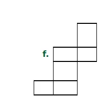 Patron f de six rectangles Patron f constitué de six rectangles disposés en escalier, à identifier ou non comme patron de cube en 6ème sur les volumes