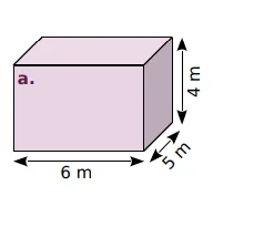 Pavé droit a : 6, 5 et 4 m Pavé droit a de dimensions 6 m, 5 m et 4 m, calcul mental de volume en 6ème