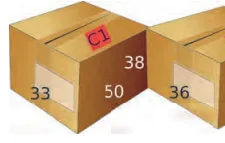 Carton C1 de déménagement Carton C1 de déménagement avec ses trois dimensions 38, 50 et 33 cm, exercice de comparaison de volumes en 6ème