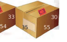 Carton C3 de déménagement Carton C3 de déménagement avec ses trois dimensions 30, 55 et 35 cm, exercice de comparaison de volumes en 6ème