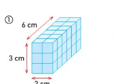 Parallélépipède rectangle numéro 1 Parallélépipède rectangle numéro 1 formé de petits cubes, de dimensions 6 cm, 3 cm et 2 cm, calcul de volume en 6ème
