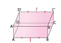 Parallélépipède rectangle avec milieux I et J Parallélépipède rectangle ABCDA’B’C’D’ avec I milieu de AB et J milieu de C’D’ — exercice de maths en terminale sur les vecteurs de l’espace