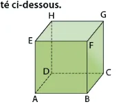 Cube ABCDEFGH Cube ABCDEFGH en perspective avec sommets nommés A à H — exercice de maths en terminale sur les vecteurs de l’espace