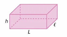 Parallélépipède de dimensions L, ℓ et h Parallélépipède rectangle rose de longueur L, largeur ℓ et hauteur h — exercice de maths en 2de sur les équations et les volumes