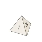 Dé tétraédrique numéroté de 1 à 4 Dé tétraédrique dont les faces sont numérotées de 1 à 4 — exercice de probabilités en 2de sur l'arbre des possibles