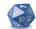 Dé icosaédrique à vingt faces Dé icosaédrique bleu à vingt faces numérotées de 1 à 20 — exercice de probabilités en 2de sur les événements
