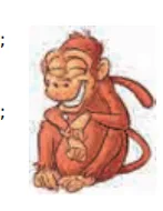 Singe qui rit Singe qui rit en se tenant le menton, illustration d’un exercice sur la formation de grands nombres — nombres entiers en CM1