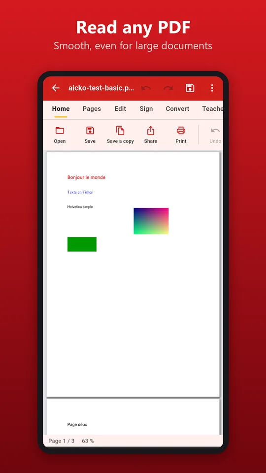 Screenshot of the AICKO PDF editor app on a phone (4)