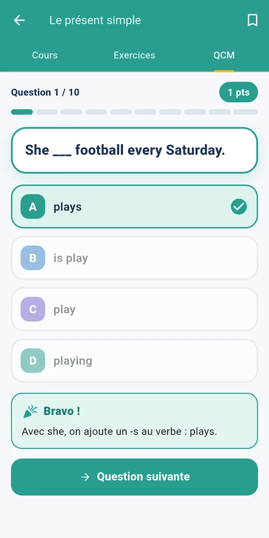 Capture d'écran d'Apprendre l'anglais, révisions d'anglais, sur téléphone (2)