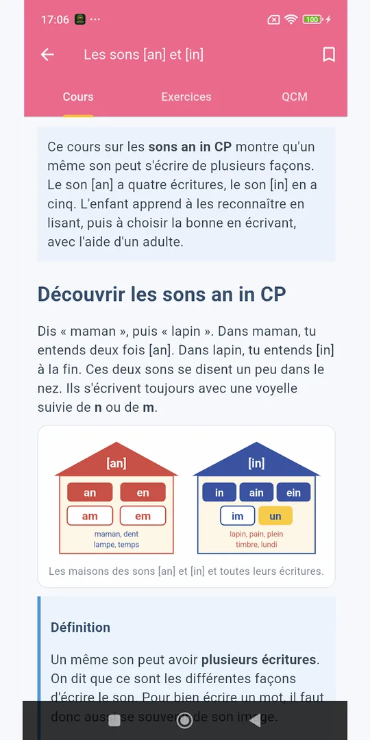 Capture d'écran d'Apprendre le français, révisions de français, sur téléphone (2)