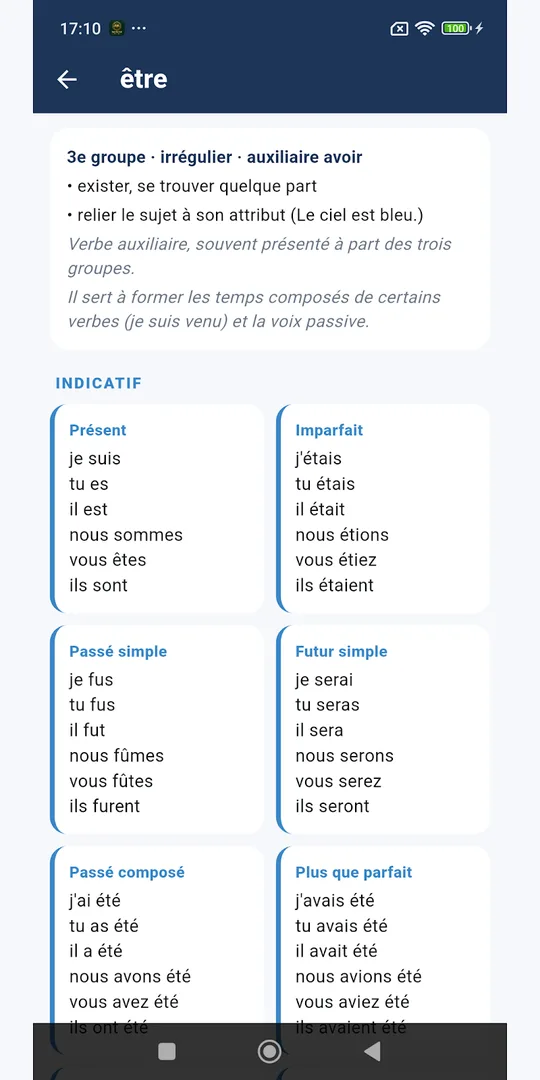 Capture d'écran d'Apprendre le français, révisions de français, sur téléphone (6)