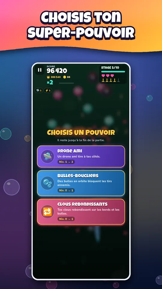 Capture d'écran de Fusion Malin, jeu de tir de bulles, sur téléphone (3)