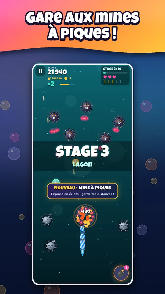 Capture d'écran de Fusion Malin, jeu de tir de bulles, sur téléphone (4)