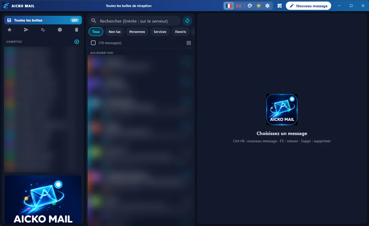 Capture d'écran de AICKO MAIL sur Windows (2)