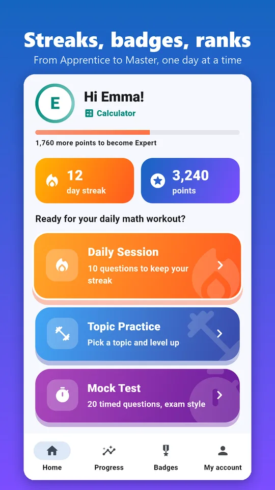 Screenshot of Maths automatismes on an Android phone (6)