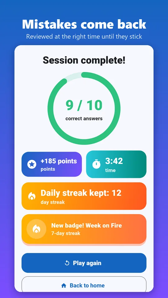 Screenshot of Maths automatismes on an Android phone (7)