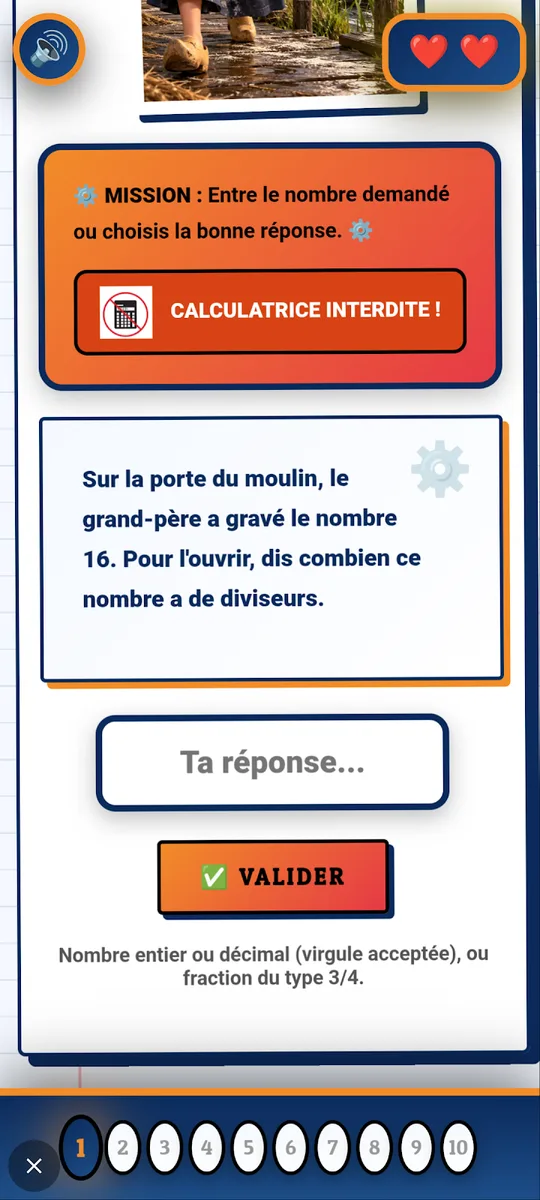 Capture d'écran de Maths Escape, escape game de maths, sur téléphone (5)