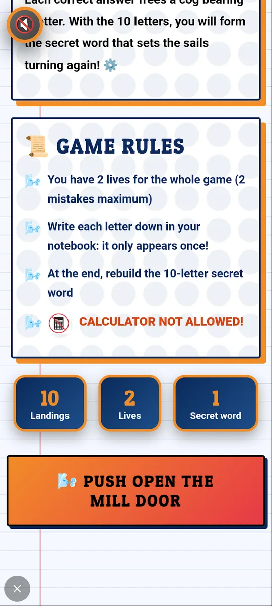 Screenshot of the Maths Escape game on an Android phone (5)