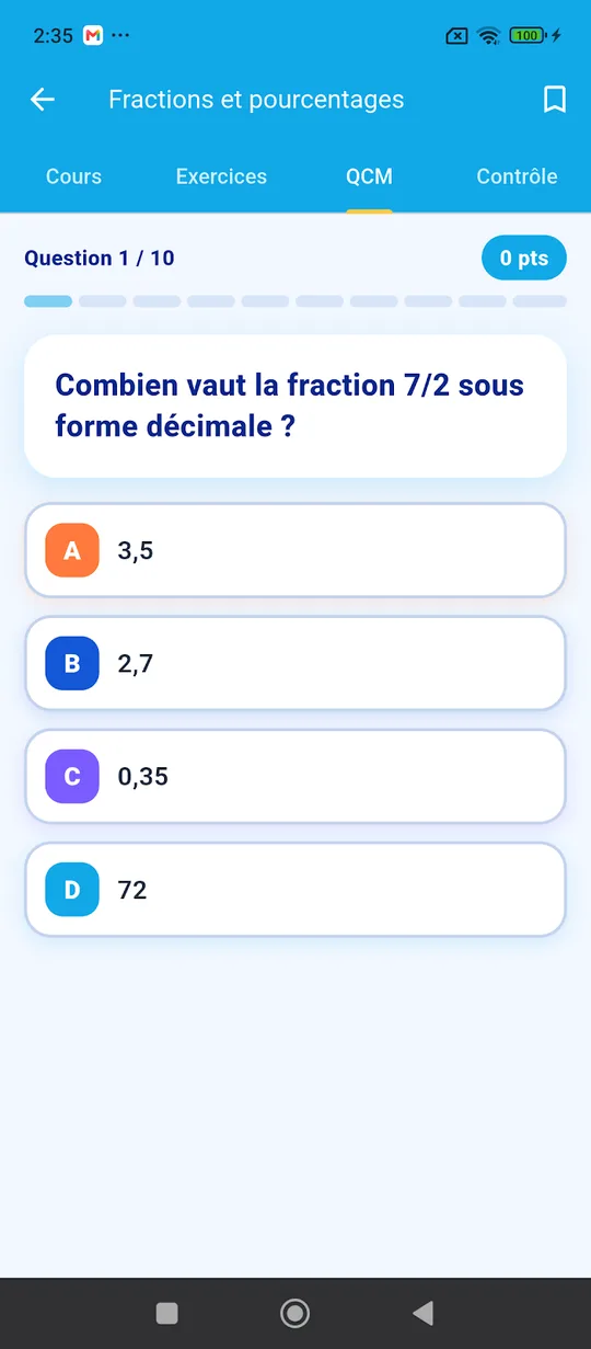 Capture d'écran de Maths Facile sur téléphone (2)