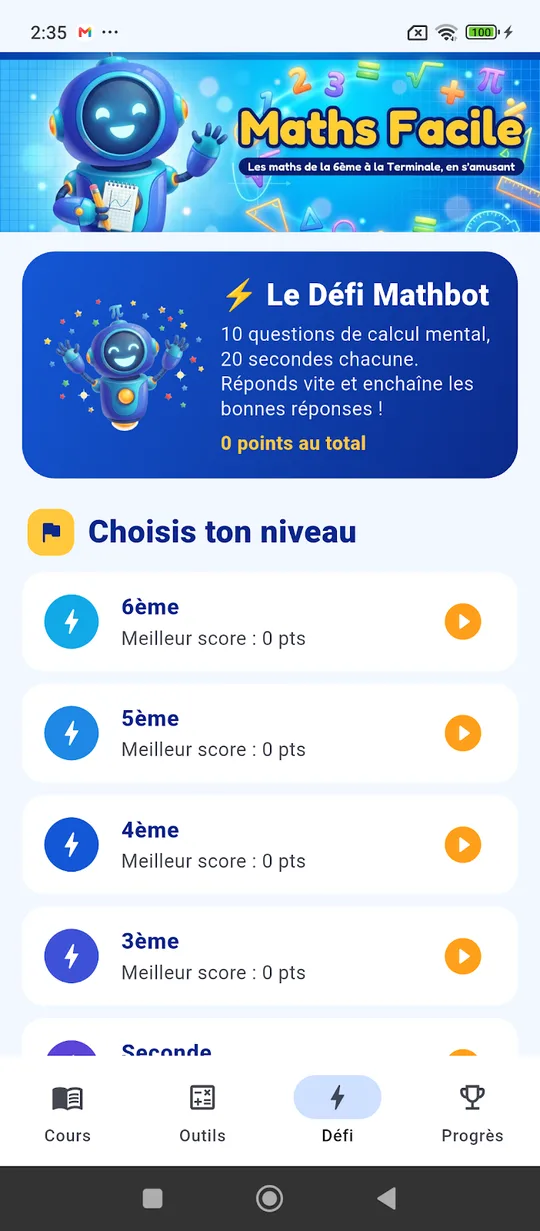 Capture d'écran de Maths Facile sur téléphone (4)