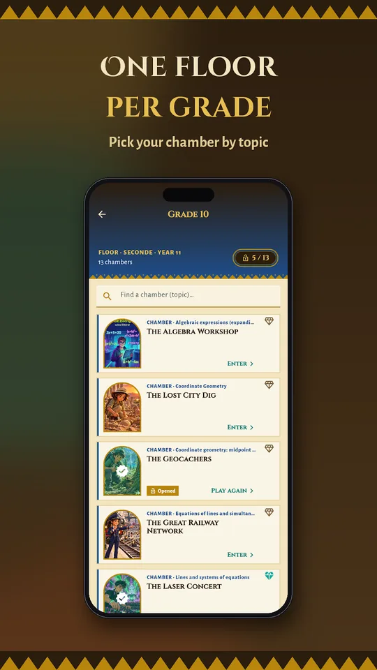 Screenshot of Maths Mystère escape game on an Android phone (3)