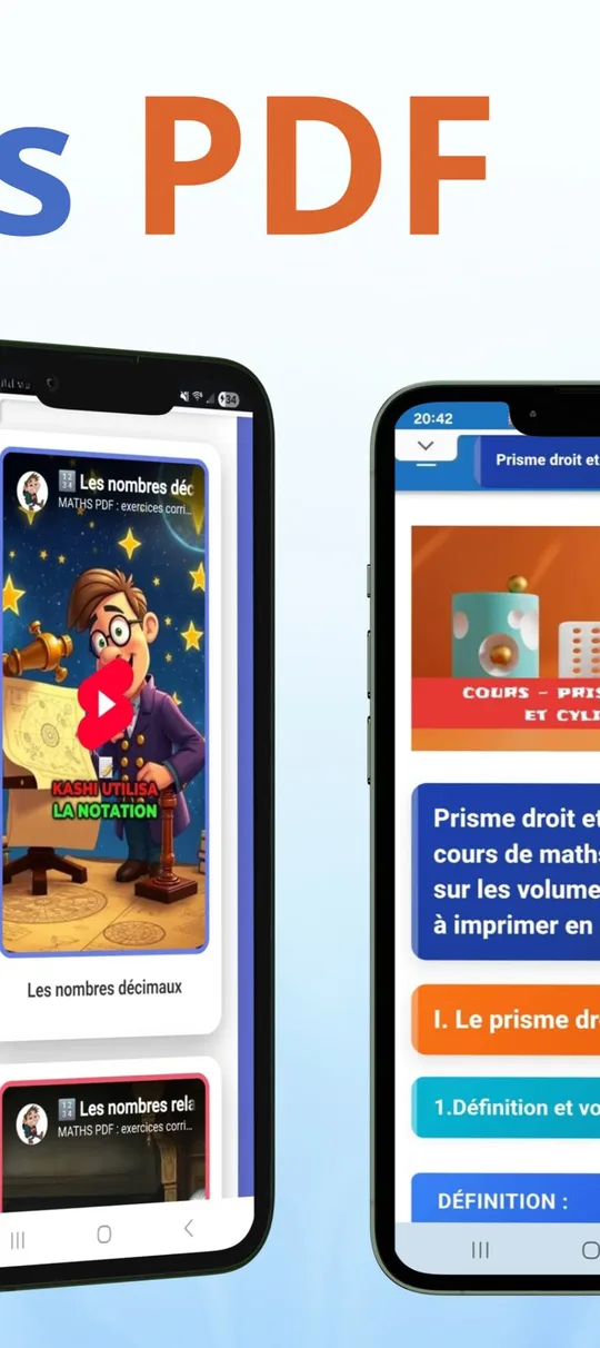 Capture d'écran de l'application Maths PDF, cours de maths, sur téléphone (2)