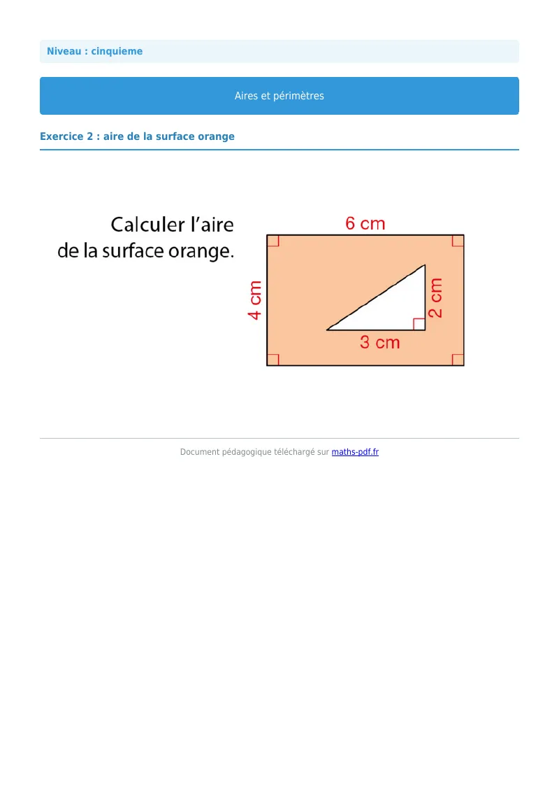 Aires et périmètres de figures : exercice n°31 de maths en 5ème corrigé en PDF