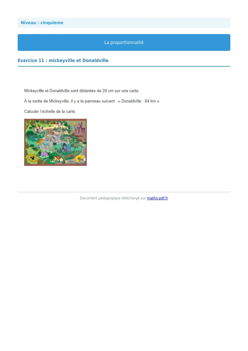 Proportionnalité : exercice n°11 de maths en 5ème corrigé en PDF