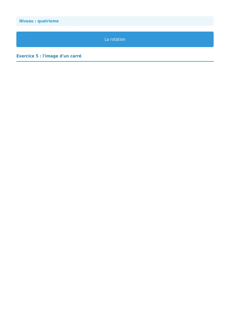 Rotation : exercice n°5 de maths en 4ème corrigé en PDF