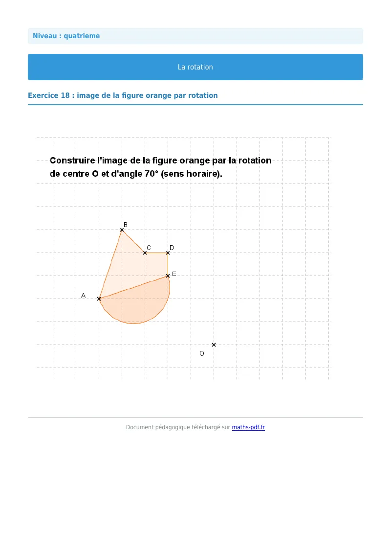 Rotation : exercice n°18 de maths en 4ème corrigé en PDF
