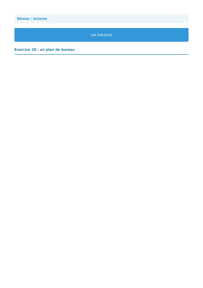 Fractions : exercice n°28 de maths en 6ème corrigé en PDF
