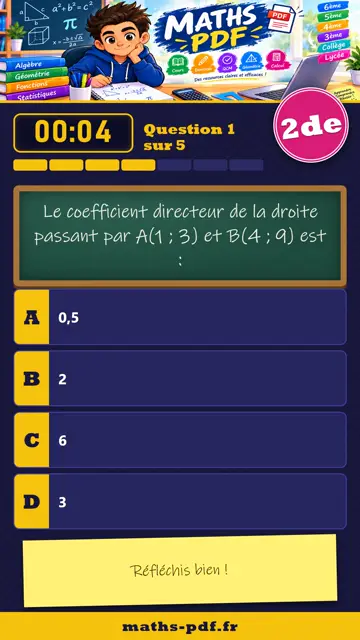 Vidéos QCM maths 2de : Droites et systèmes, partie 1