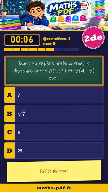 Vidéos QCM maths 2de : Repérage et coordonnées, partie 1
